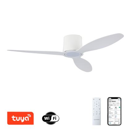 ZEVENTI - LED Stmívatelný stropní ventilátor VENTORA LED/24W/230V 3000/4000/6000K Wi-Fi Tuya bílá + dálkové ovládání