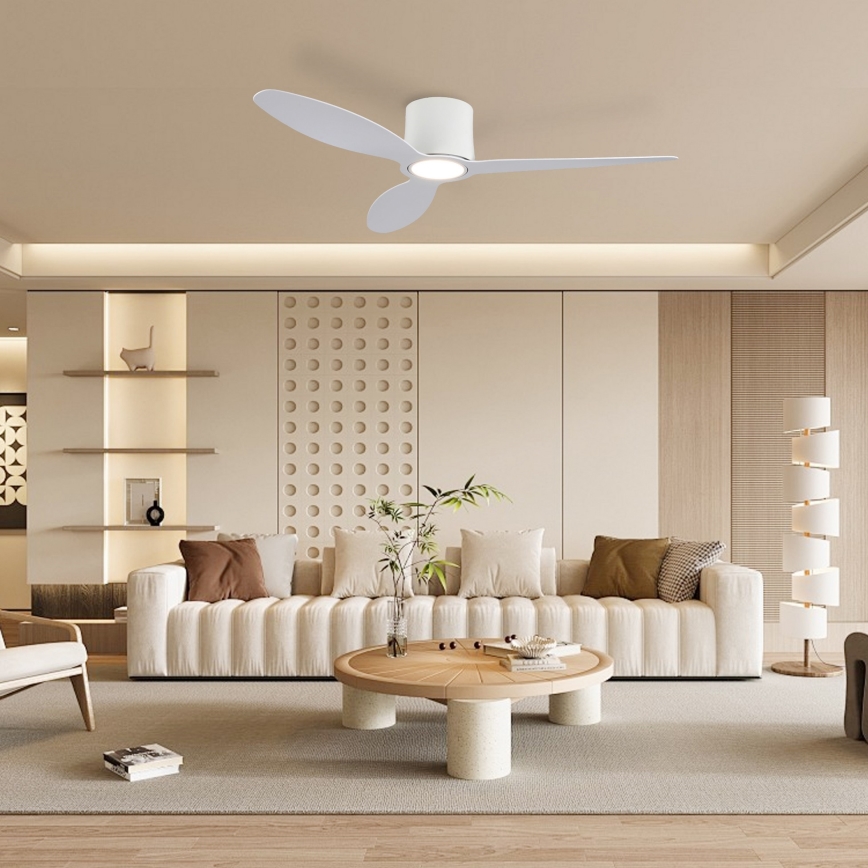 ZEVENTI - LED Stmívatelný stropní ventilátor VENTORA LED/24W/230V 3000/4000/6000K Wi-Fi Tuya bílá + dálkové ovládání