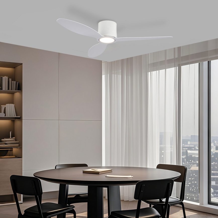 ZEVENTI - LED Stmívatelný stropní ventilátor VENTORA LED/24W/230V 3000/4000/6000K Wi-Fi Tuya bílá + dálkové ovládání