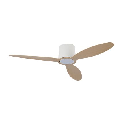 ZEVENTI - LED Stmívatelný stropní ventilátor VENTORA LED/24W/230V 3000/4000/6000K Wi-Fi Tuya bílá/dub + dálkové ovládání