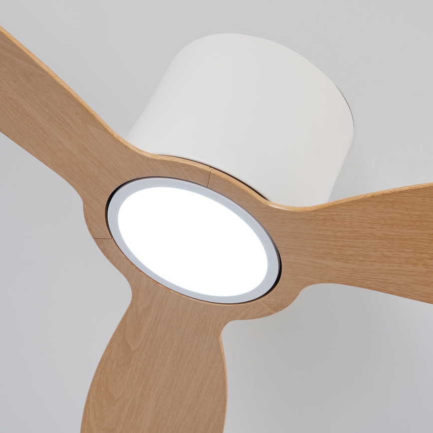 ZEVENTI - LED Stmívatelný stropní ventilátor VENTORA LED/24W/230V 3000/4000/6000K Wi-Fi Tuya bílá/dub + dálkové ovládání