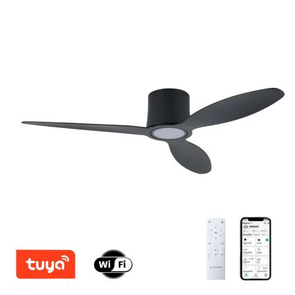 ZEVENTI - LED Stmívatelný stropní ventilátor VENTORA LED/24W/230V 3000/4000/6000K Wi-Fi Tuya černá + dálkové ovládání