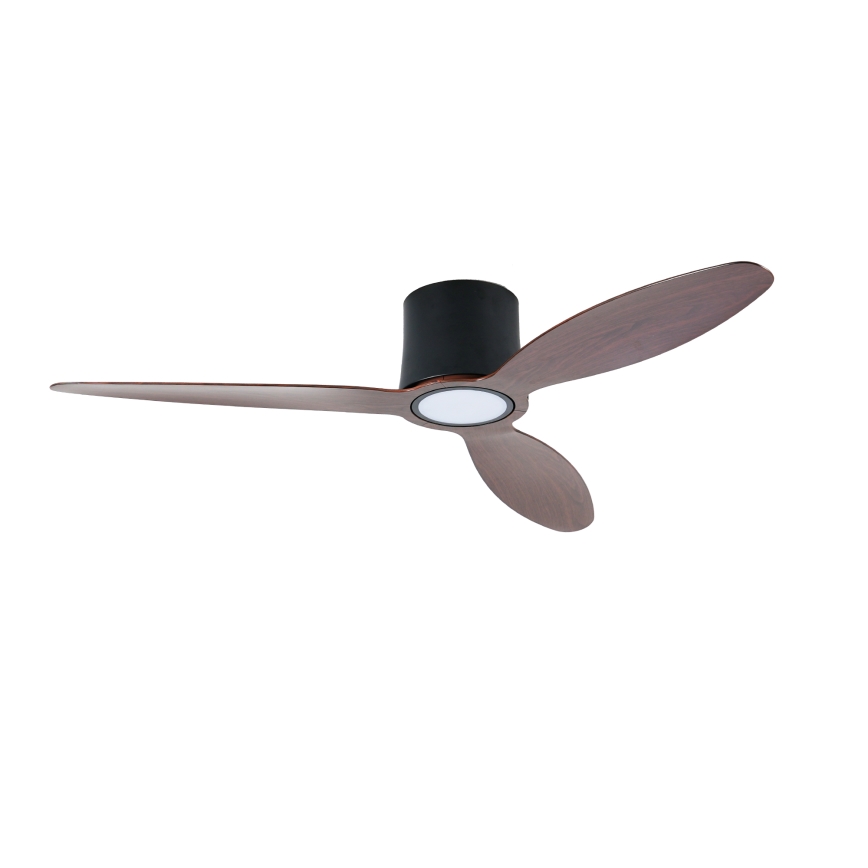 ZEVENTI - LED Stmívatelný stropní ventilátor VENTORA LED/24W/230V 3000/4000/6000K Wi-Fi Tuya černá/ořech + dálkové ovládání