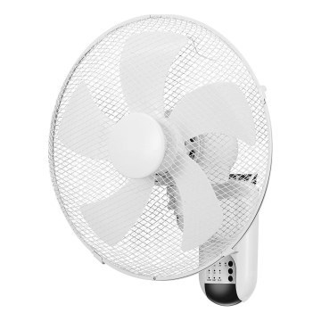 ZEVENTI - Nástěnný ventilátor FANNY 45W/230V pr. 41 cm bílá + dálkové ovládání