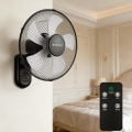 ZEVENTI - Nástěnný ventilátor FANNY 45W/230V pr. 41 cm černá + dálkové ovládání