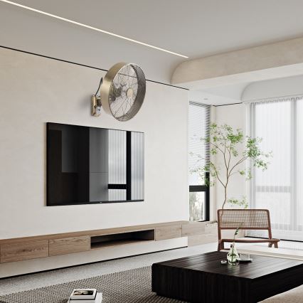 ZEVENTI - Nástěnný ventilátor FANNY 50W/230V pr. 45 cm bronzová + dálkové ovládání