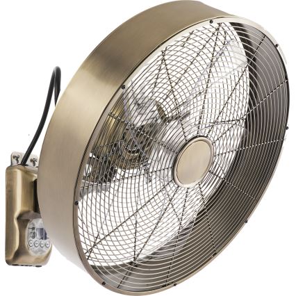 ZEVENTI - Nástěnný ventilátor FANNY 50W/230V pr. 45 cm bronzová + dálkové ovládání