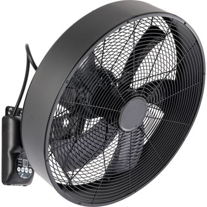 ZEVENTI - Nástěnný ventilátor FANNY 50W/230V pr. 45 cm černá + dálkové ovládání