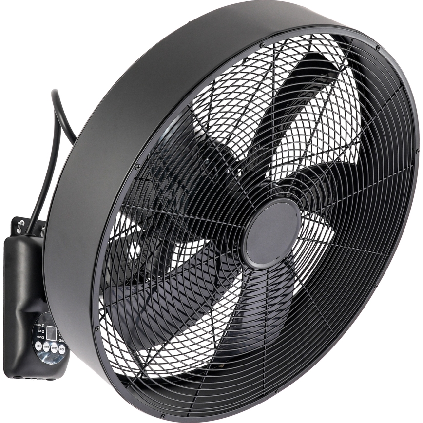 ZEVENTI - Nástěnný ventilátor FANNY 50W/230V pr. 45 cm černá + dálkové ovládání