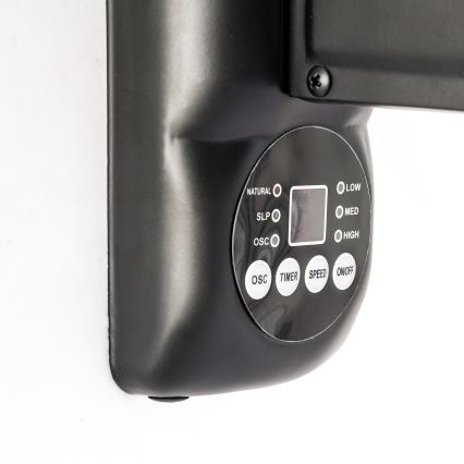 ZEVENTI - Nástěnný ventilátor FANNY 50W/230V pr. 45 cm černá + dálkové ovládání