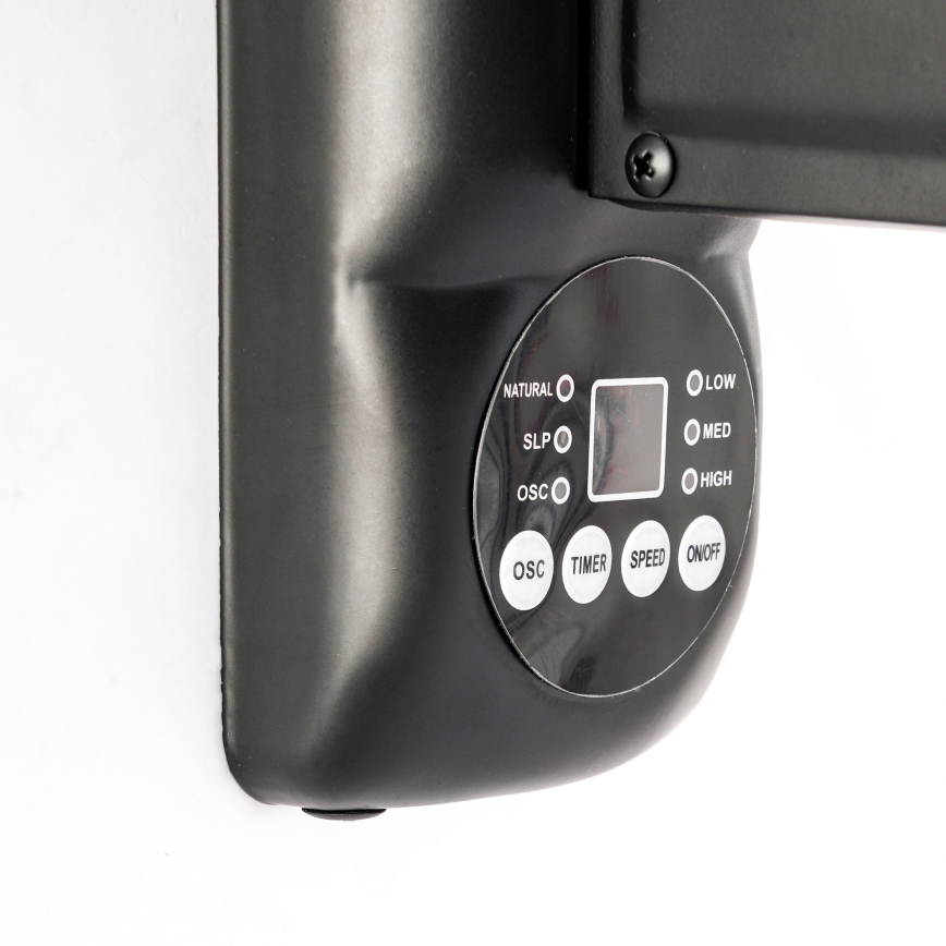 ZEVENTI - Nástěnný ventilátor FANNY 50W/230V pr. 45 cm černá + dálkové ovládání