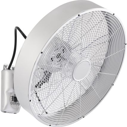 ZEVENTI - Nástěnný ventilátor FANNY 50W/230V pr. 45 cm matný chrom + dálkové ovládání