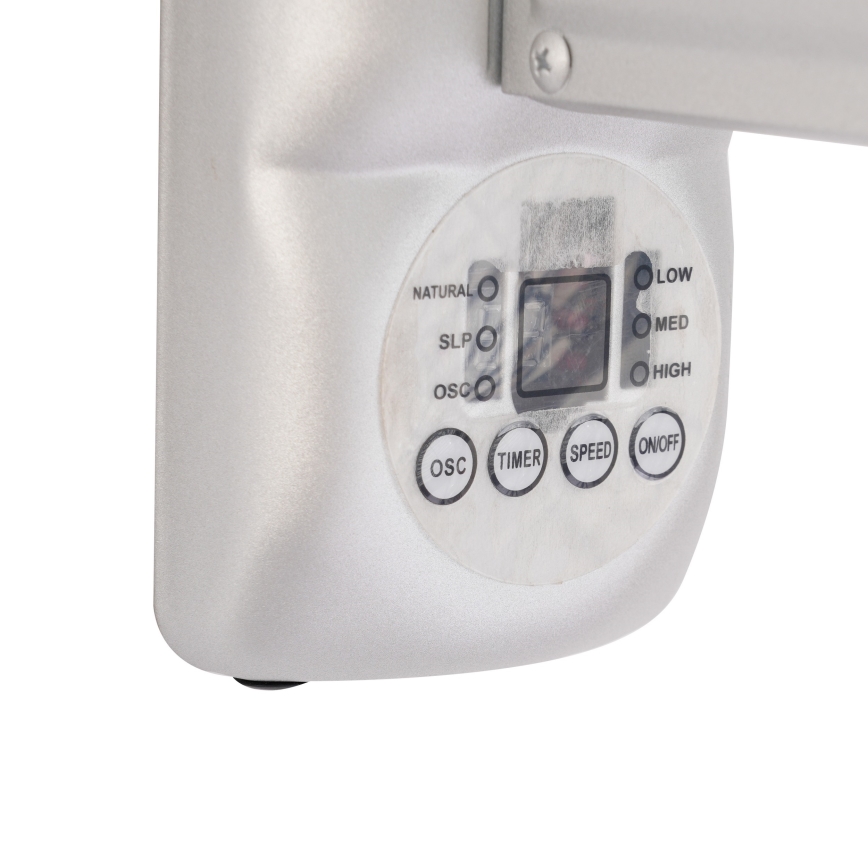 ZEVENTI - Nástěnný ventilátor FANNY 50W/230V pr. 45 cm matný chrom + dálkové ovládání