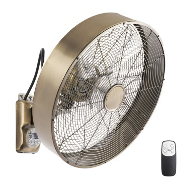 ZEVENTI - Nástěnný ventilátor FANNY 50W/230V pr. 45 cm bronzová + dálkové ovládání