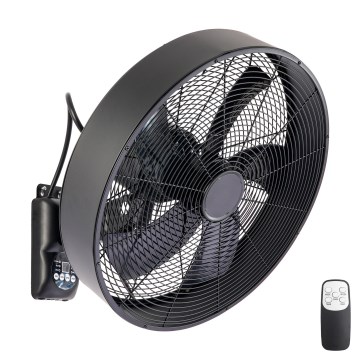 ZEVENTI - Nástěnný ventilátor FANNY 50W/230V pr. 45 cm černá + dálkové ovládání