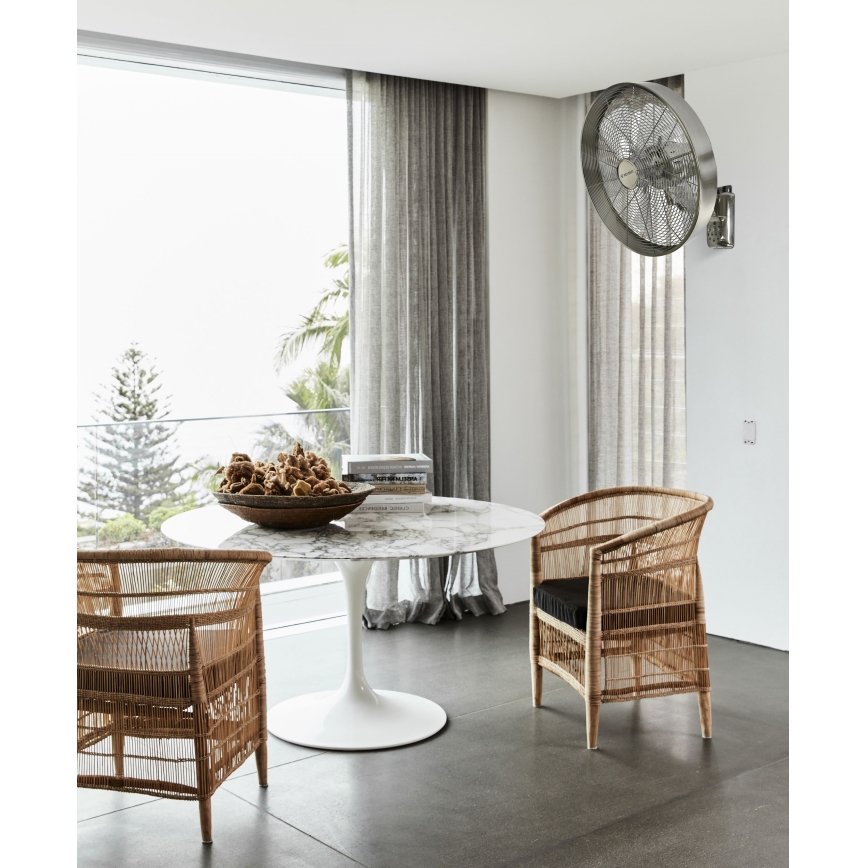 ZEVENTI - Nástěnný ventilátor FREEZE 50W/230V pr. 40 cm matný chrom + dálkové ovládání