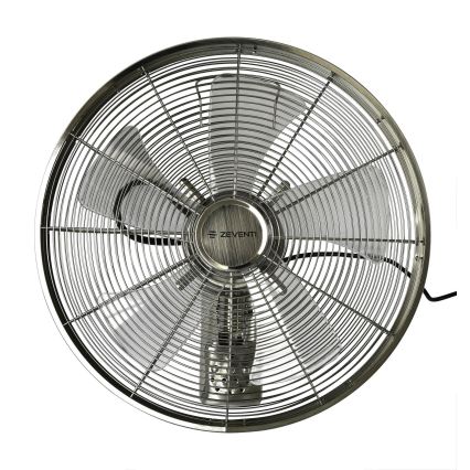 ZEVENTI - Nástěnný ventilátor FREEZE 50W/230V pr. 40 cm matný chrom + dálkové ovládání