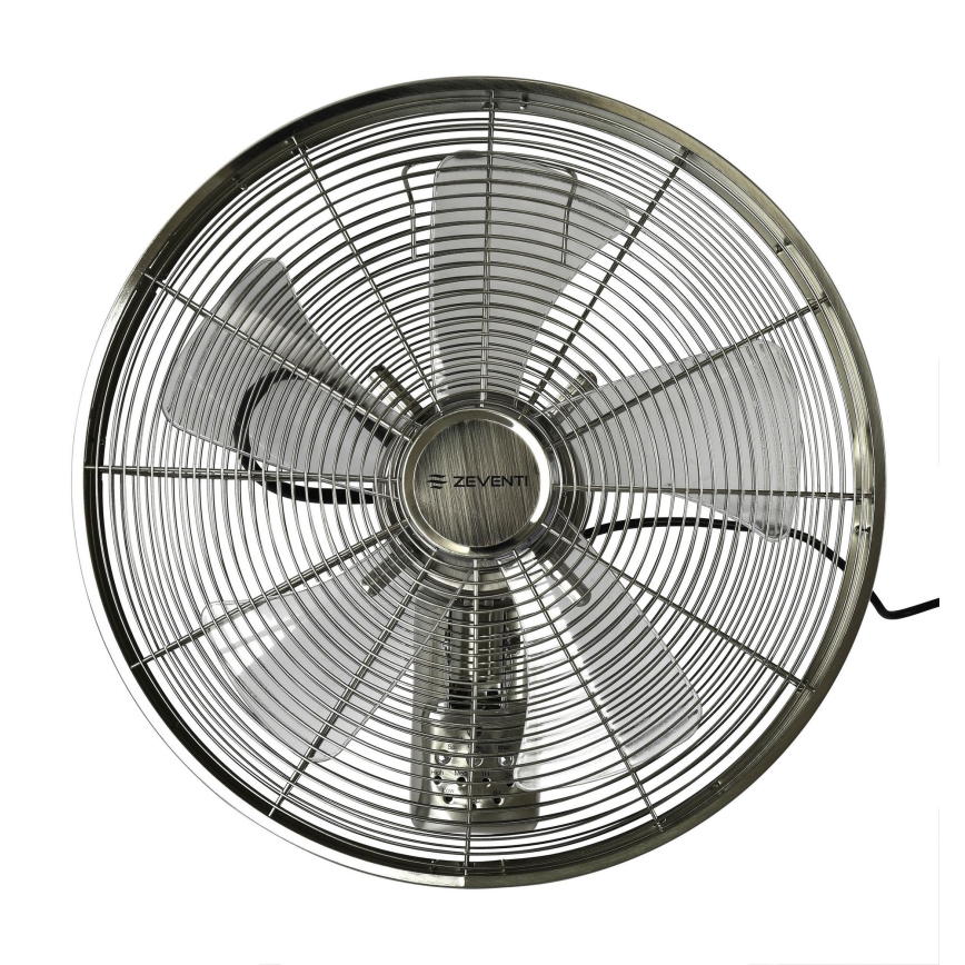 ZEVENTI - Nástěnný ventilátor FREEZE 50W/230V pr. 40 cm matný chrom + dálkové ovládání