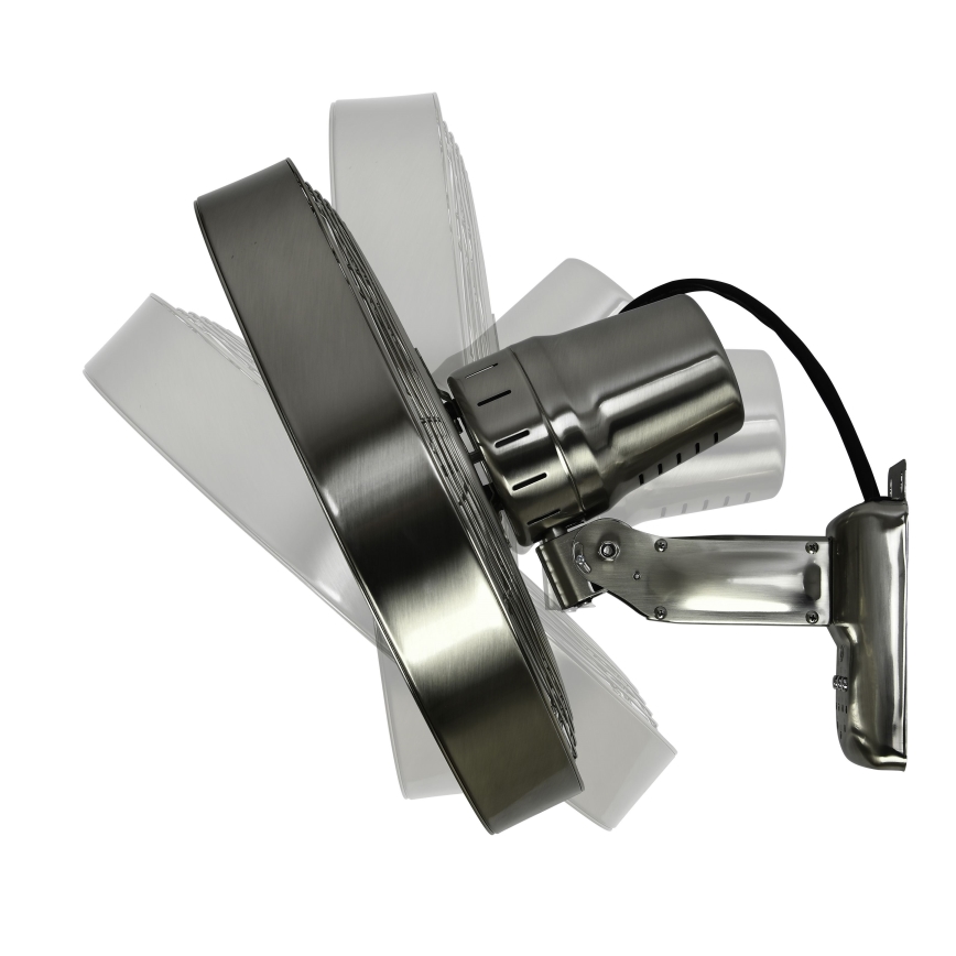 ZEVENTI - Nástěnný ventilátor FREEZE 50W/230V pr. 40 cm matný chrom + dálkové ovládání