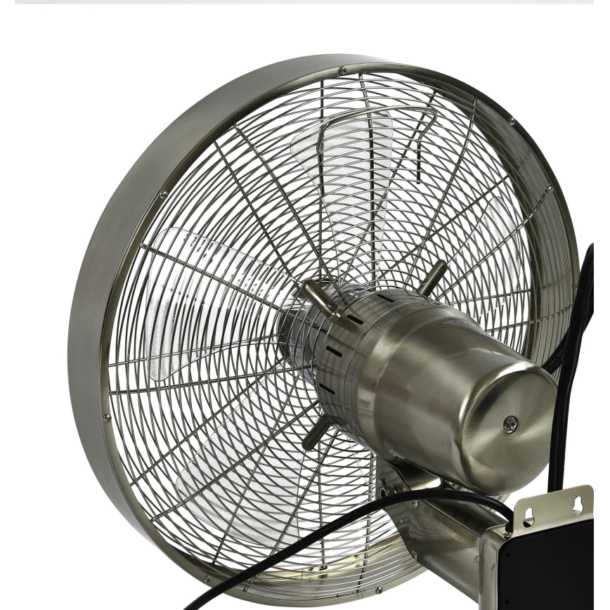 ZEVENTI - Nástěnný ventilátor FREEZE 50W/230V pr. 40 cm matný chrom + dálkové ovládání
