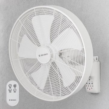 ZEVENTI - Nástěnný ventilátor FREEZE 50W/230V pr. 45 cm bílá + dálkové ovládání