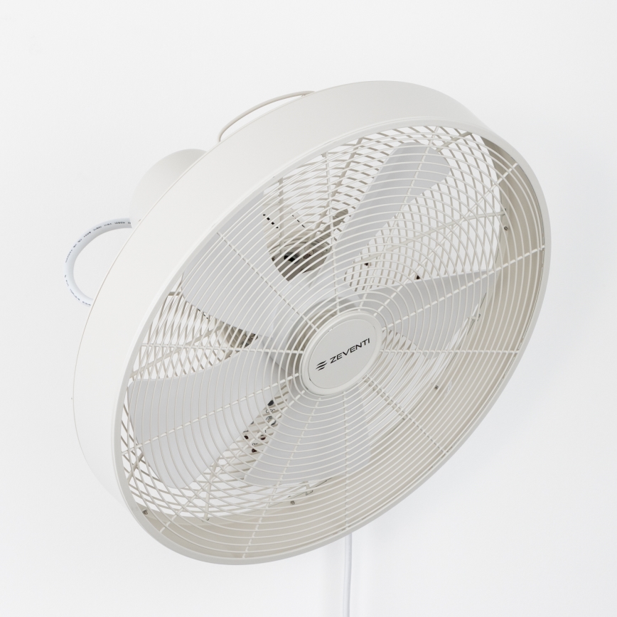 ZEVENTI - Nástěnný ventilátor FREEZE 50W/230V pr. 45 cm bílá + dálkové ovládání