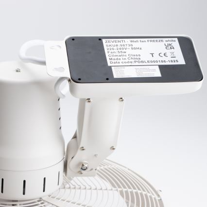 ZEVENTI - Nástěnný ventilátor FREEZE 50W/230V pr. 45 cm bílá + dálkové ovládání