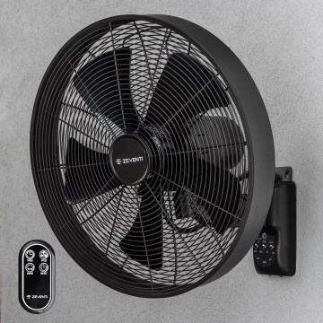 ZEVENTI - Nástěnný ventilátor FREEZE 50W/230V pr. 45 cm černá + dálkové ovládání