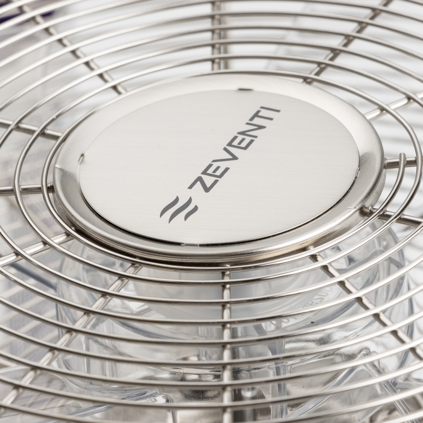 ZEVENTI - Nástěnný ventilátor FREEZE 50W/230V pr. 45 cm matný chrom + dálkové ovládání