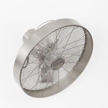 ZEVENTI - Nástěnný ventilátor FREEZE 50W/230V pr. 45 cm matný chrom + dálkové ovládání