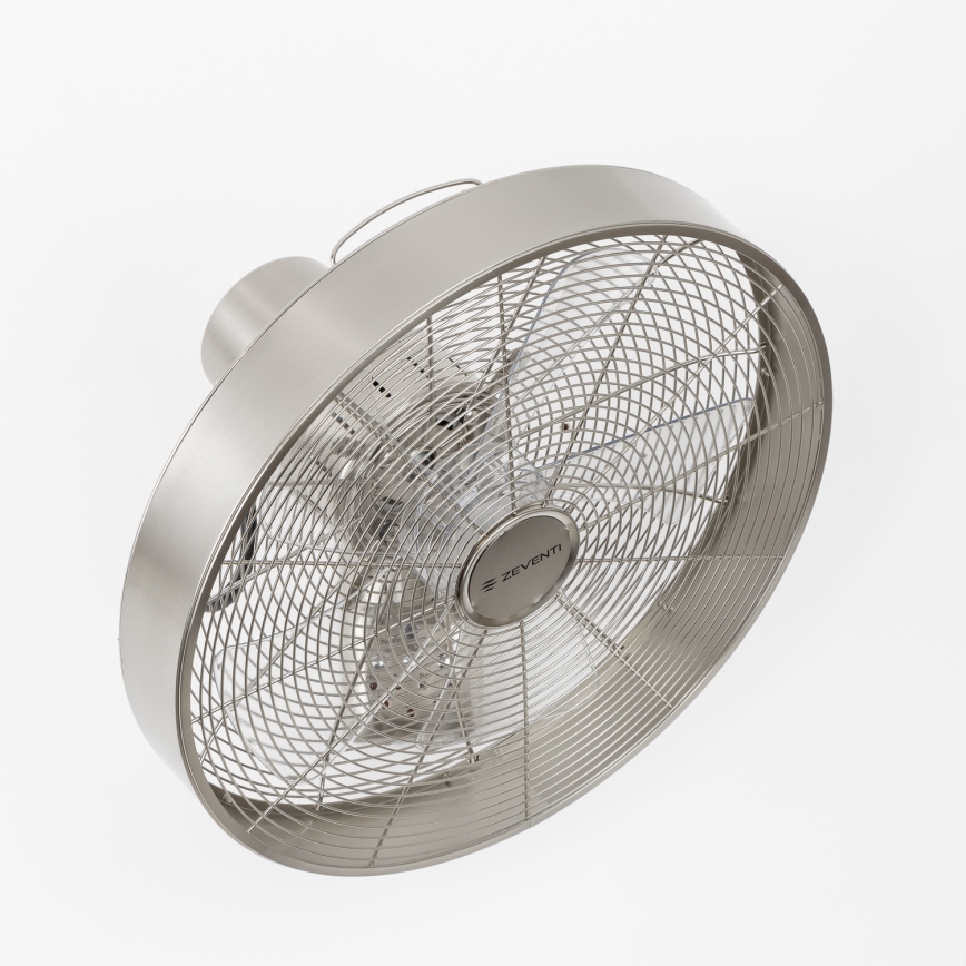ZEVENTI - Nástěnný ventilátor FREEZE 50W/230V pr. 45 cm matný chrom + dálkové ovládání