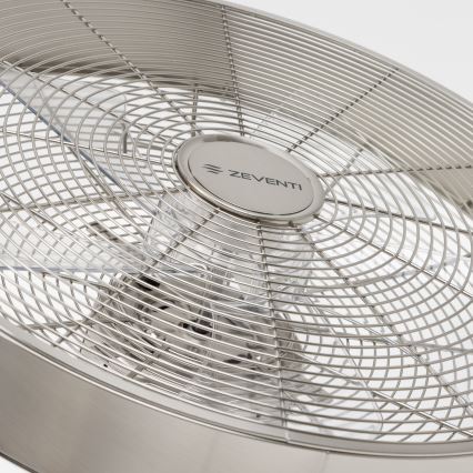 ZEVENTI - Nástěnný ventilátor FREEZE 50W/230V pr. 45 cm matný chrom + dálkové ovládání