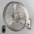 ZEVENTI - Nástěnný ventilátor FREEZE 50W/230V pr. 45 cm matný chrom + dálkové ovládání