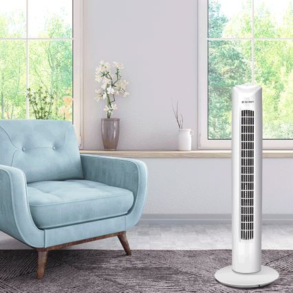 ZEVENTI - Sloupový ventilátor FLOW 45W/230V bílá