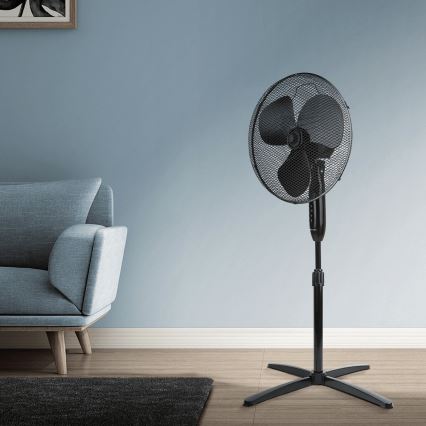 ZEVENTI - Stojanový ventilátor 40W/230V pr. 40 cm černá