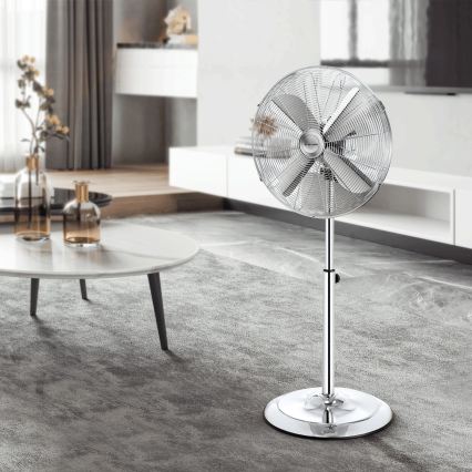 ZEVENTI - Stojanový ventilátor FLOW 50W/230V pr. 45 cm lesklý chrom