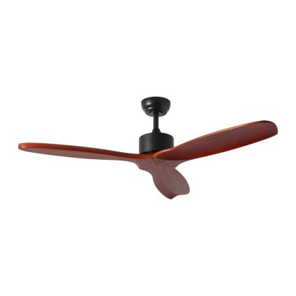 ZEVENTI - Stropní ventilátor CUENCA Wi-Fi Tuya černá/dub + dálkové ovládání