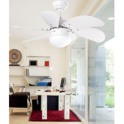 ZEVENTI - Stropní ventilátor FAMARA 1xE14/60W/230V bílá