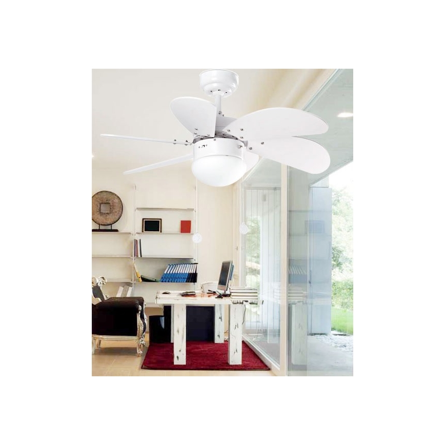 ZEVENTI - Stropní ventilátor FAMARA 1xE14/60W/230V bílá