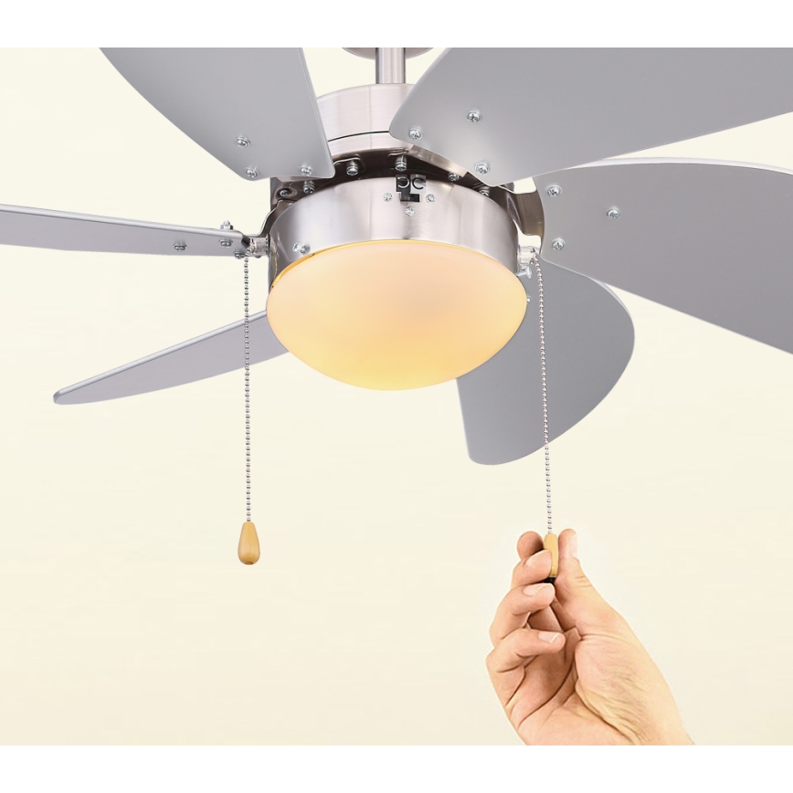 ZEVENTI - Stropní ventilátor FAMARA 1xE14/60W/230V šedá