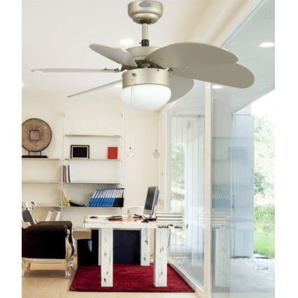 ZEVENTI - Stropní ventilátor FAMARA 1xE14/60W/230V šedá