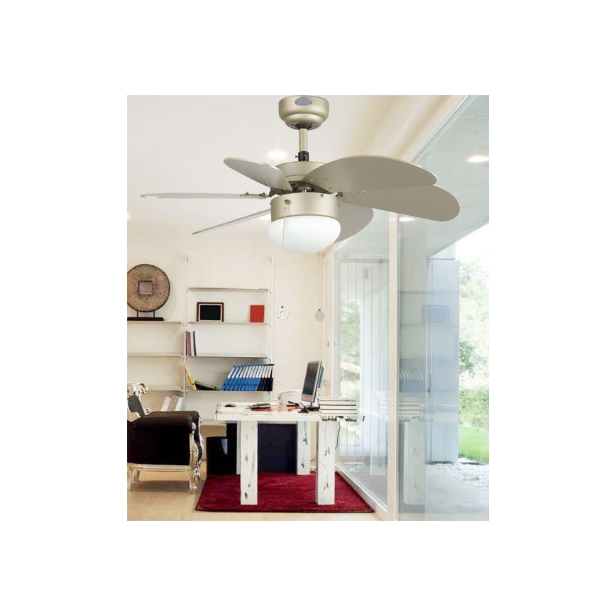 ZEVENTI - Stropní ventilátor FAMARA 1xE14/60W/230V šedá