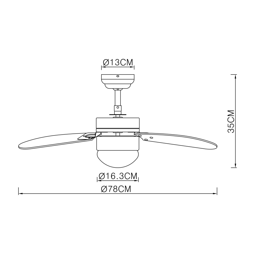 ZEVENTI - Stropní ventilátor FAMARA 1xE14/60W/230V šedá