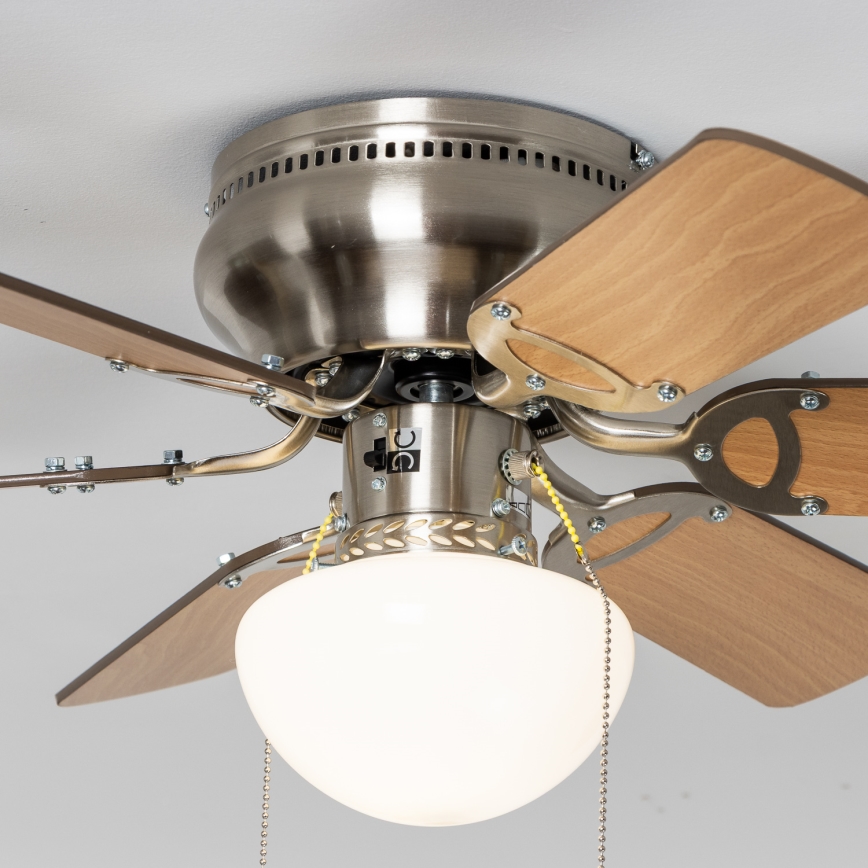 ZEVENTI - Stropní ventilátor GALDANA 1xE27/60W/230V hnědá/béžová