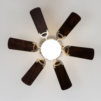 ZEVENTI - Stropní ventilátor GALDANA 1xE27/60W/230V hnědá/béžová