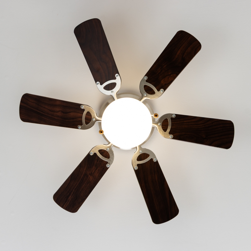 ZEVENTI - Stropní ventilátor GALDANA 1xE27/60W/230V hnědá/béžová