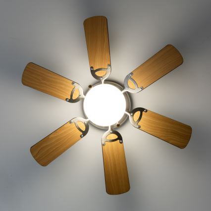 ZEVENTI - Stropní ventilátor GALDANA 1xE27/60W/230V hnědá/béžová