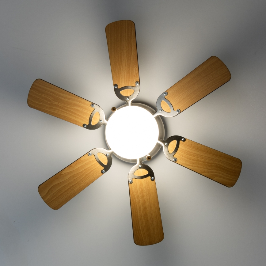ZEVENTI - Stropní ventilátor GALDANA 1xE27/60W/230V hnědá/béžová