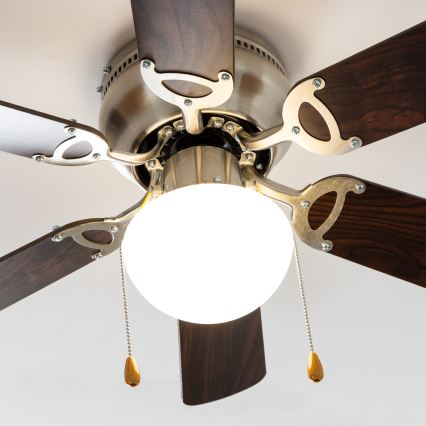 ZEVENTI - Stropní ventilátor GALDANA 1xE27/60W/230V hnědá/béžová