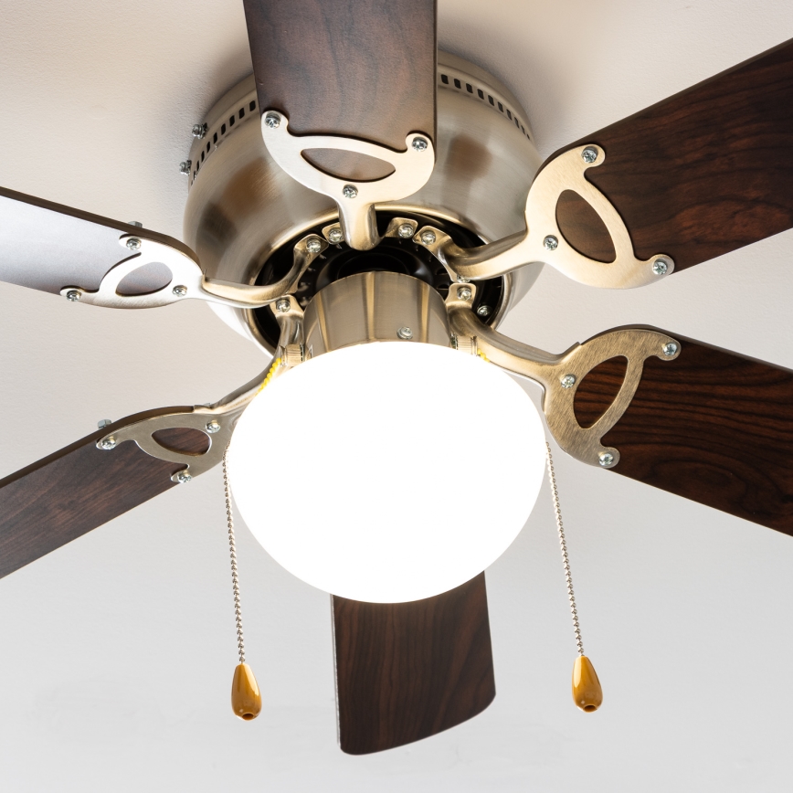 ZEVENTI - Stropní ventilátor GALDANA 1xE27/60W/230V hnědá/béžová